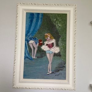 Ballerina custom framed oil painting